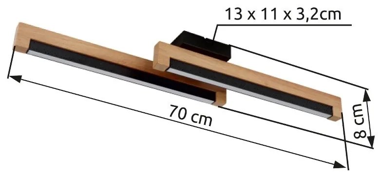 Plafoniera LED design natural lemn STARLA