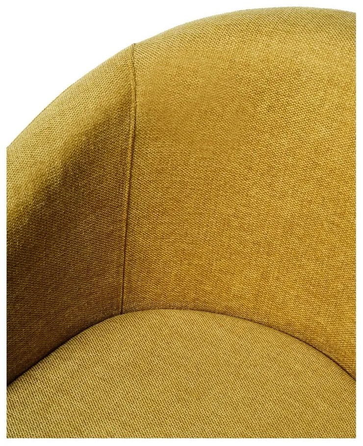 Scaun de sufragerie galben muștar cu cotiere tapițat Easton – Unique Furniture