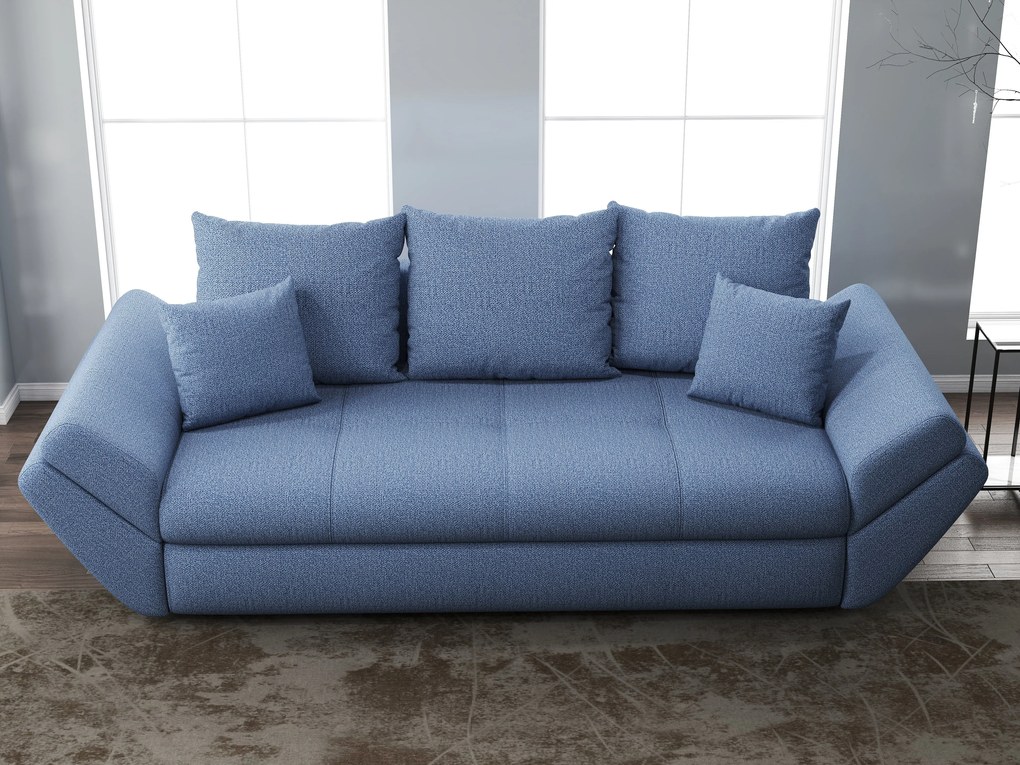 Canapea extensibilă dumonde cu ladă de depozitare si sezut confortabil din spuma high-density, Loana Enjoy Blue 250x100 cm