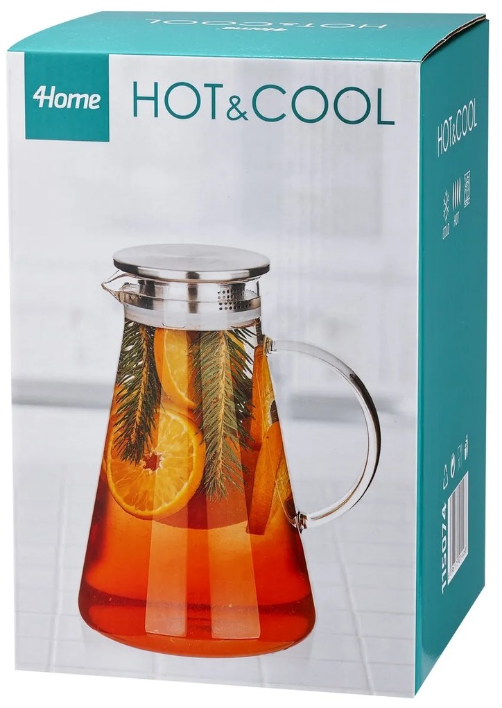 Carafă de sticlă cu capac 4Home Jug Hot&Cool,1,8 l