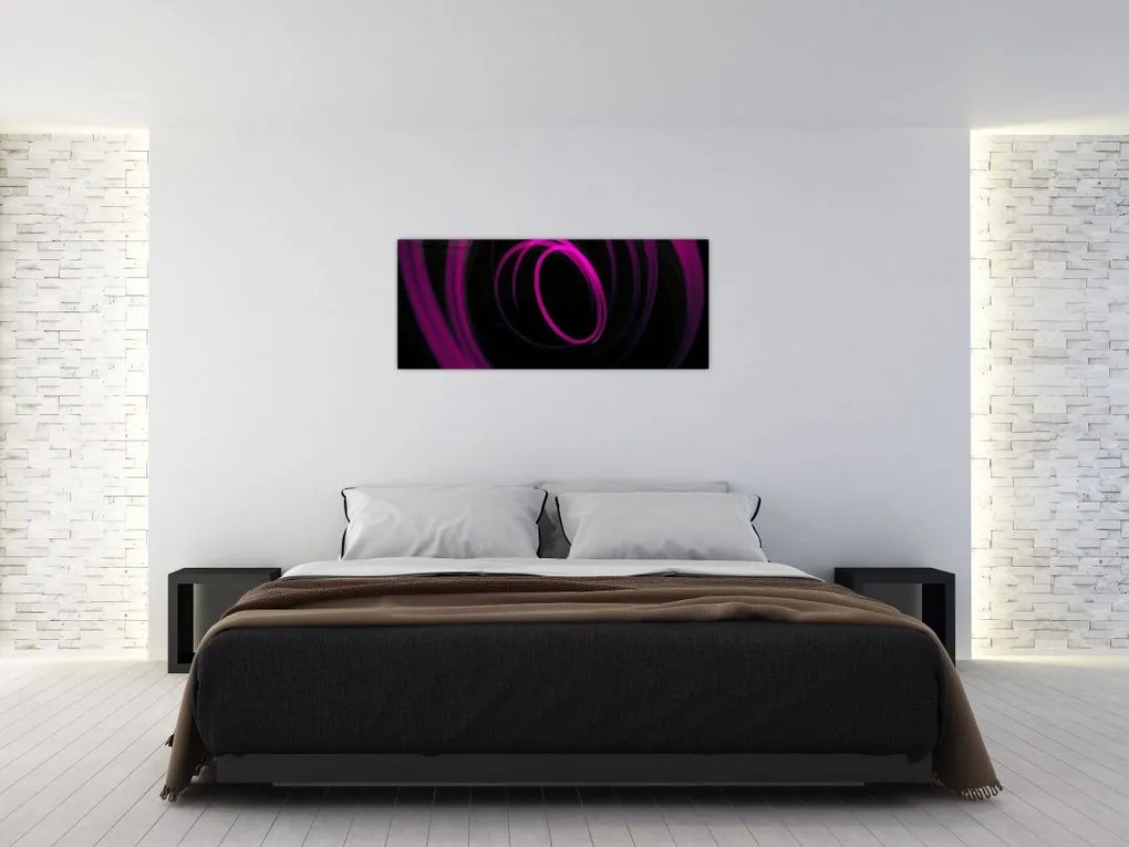Tablou - linii violete (120x50 cm)