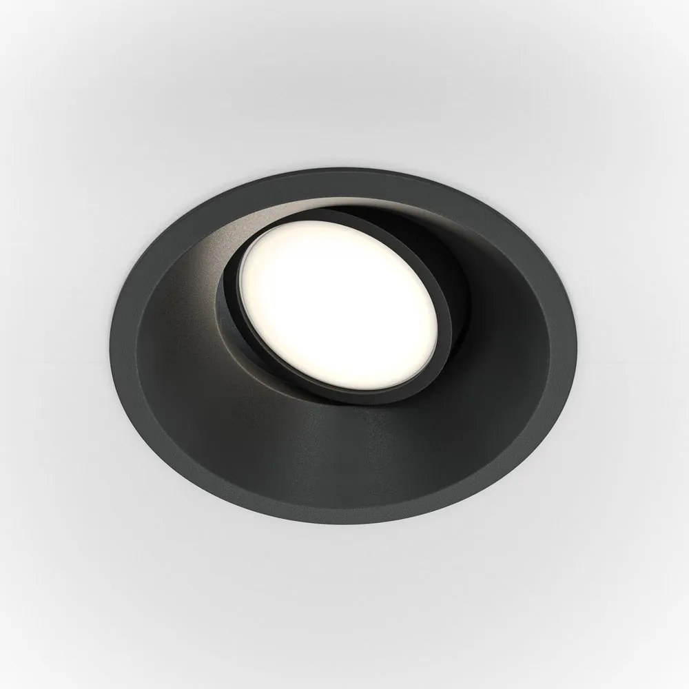 Spot incastrabil design tehnic Dot negru 9,3cm