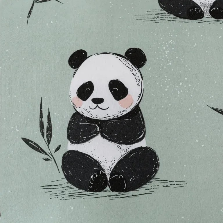 Set lenjerie de pat din microfibra PANDA RELAX mentol + husa pentru perna 50 x 70 cm GRATUIT