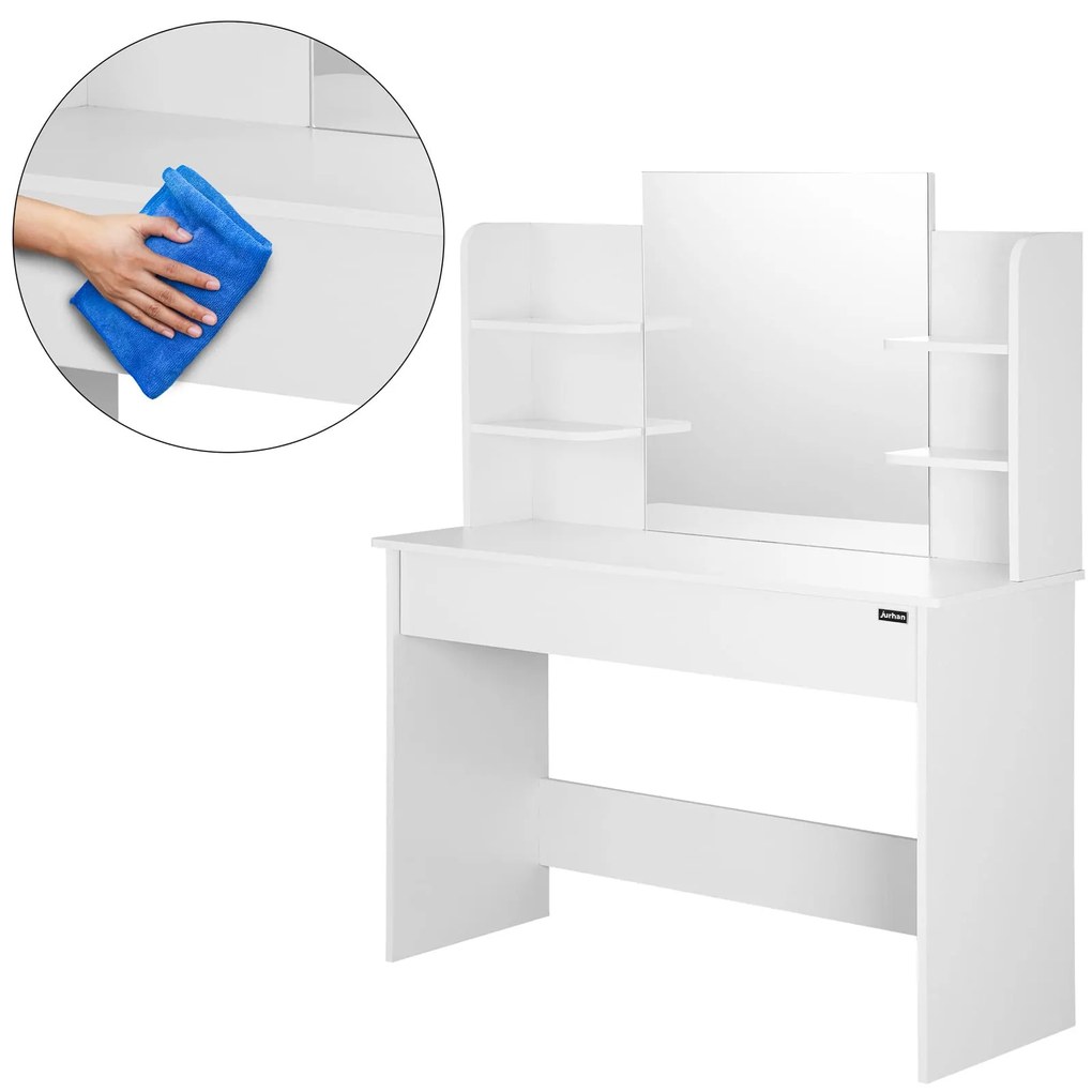 Măsuță de toaletă LUCIA, 108x40x140cm, albă Jurhan