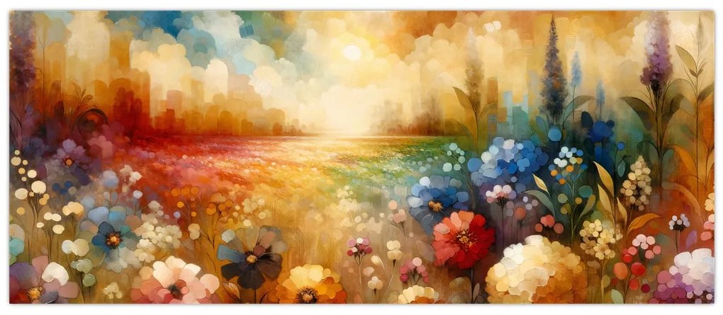 Tablou - Pajiște colorată (120x50 cm)