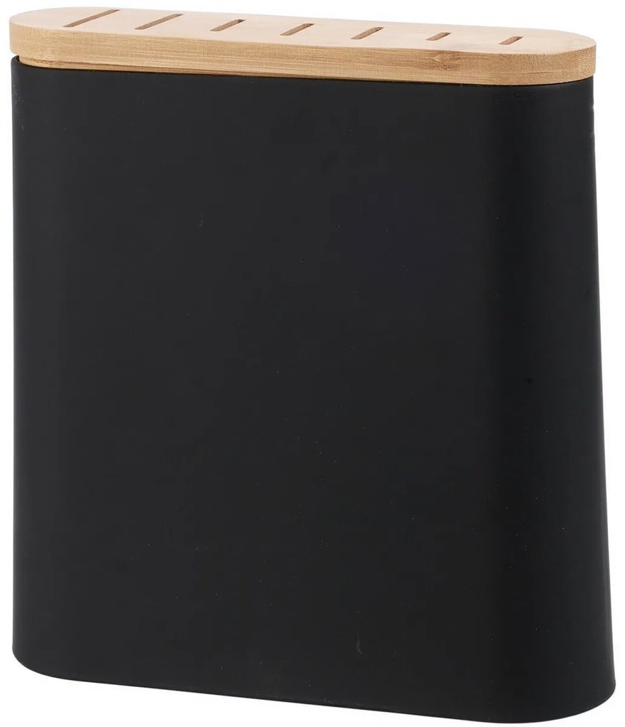 Suport pentru cuțite EH cu capac din bambus 23 x 8x 23,5 cm, negru