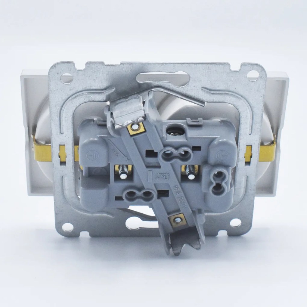 Priza dubla, Argintiu, 16A, IP20, Panasonic Panasonic Arkedia Slim \ Karre Plus