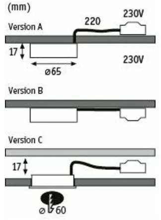 SET 3x corp de iluminat pentru mobilier LED/3,5W PUKK 230V Paulmann 99990