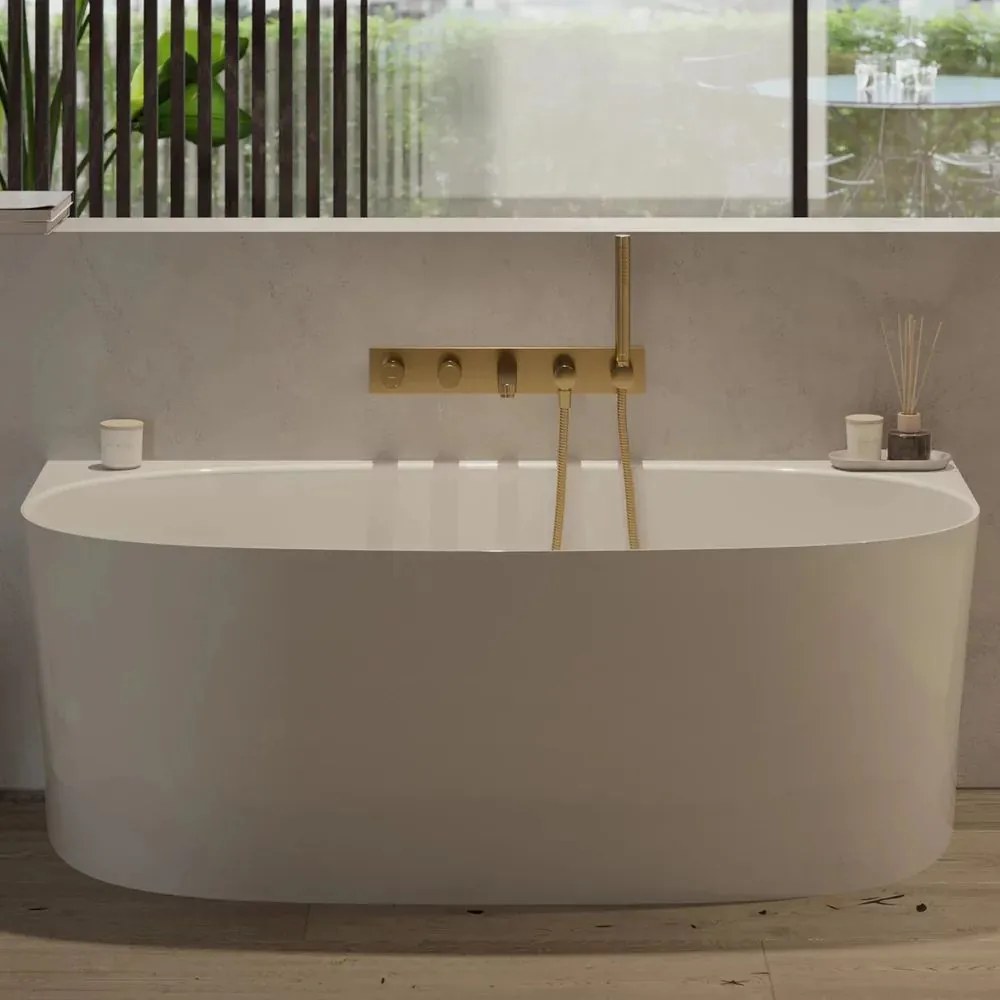 Cada freestanding compozit Omnires Valencia M+ BTW finisaj alb lucios 158x86 cm