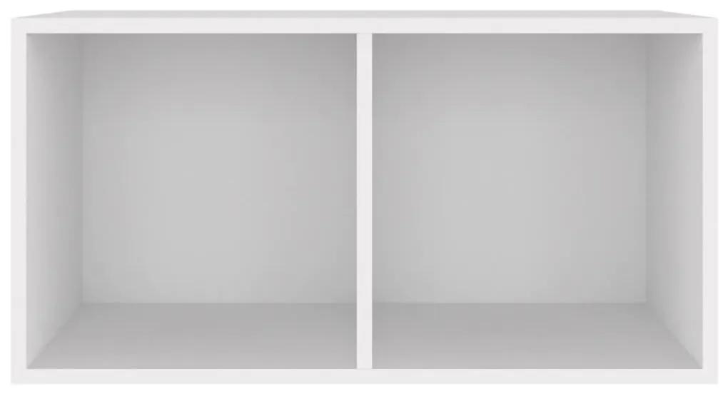 Cutie de depozitare viniluri, alb, 71x34x36 cm, lemn compozit