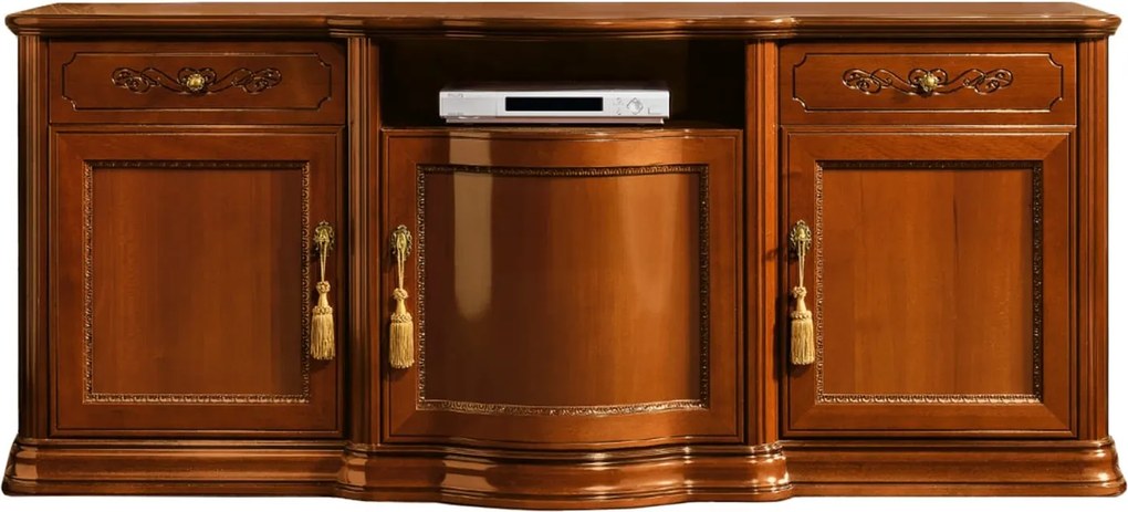 Comodă lemn masiv nuc Bologna TV, 188 × 55 × 79 cm