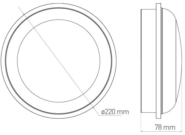 Plafonieră LED de exterior DARA LED/20W/230V IP65 negru