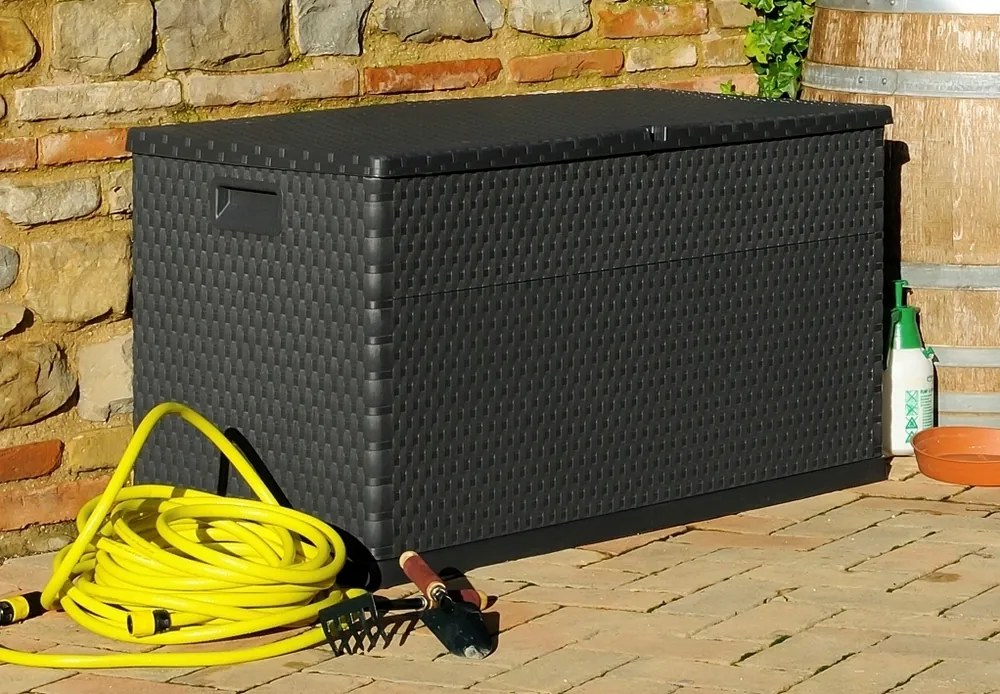 RATTAN záhradný plastový úložný box 420 L - grafit
