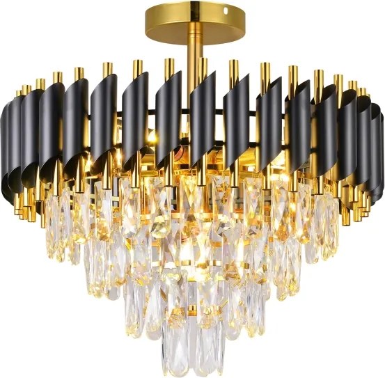 Brilagi - Lustru aplicat ECLIPSE, 7 x E14/10W/230V, Ø 48 cm, negru/auriu