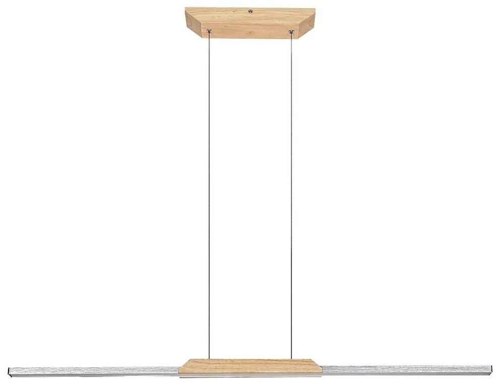 Lustra LED suspendata din metal si lemn Tamur