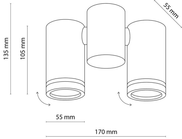 Spot JET SET 2xGU10/10W/230V negru