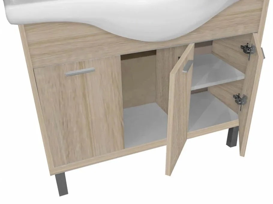 Mobilier complet de baie Nerva Prime 105, stejar Sonoma