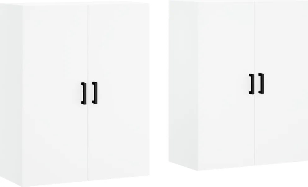 vidaXL Dulapuri cu montaj pe perete, 2 buc, alb, 69,5x34x90 cm