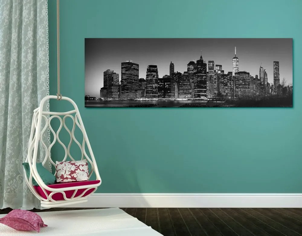 Tablou centrul New Yorkului alb-negru