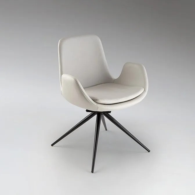 Scaun pivotant dining design elegant Zuna alb