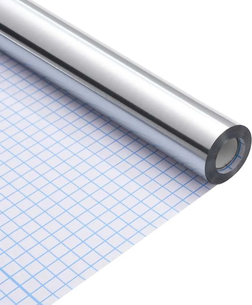 vidaXL Autocolant pentru Mobilă Argintiu 90 x 500 cm Plastic