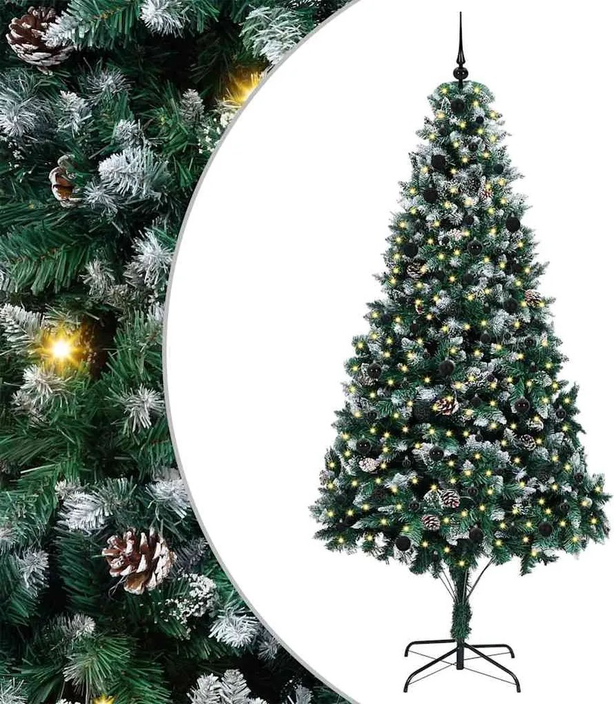 vidaXL Brad de Crăciun artificial Verde 240 cm PVC și Oțel și Plastic