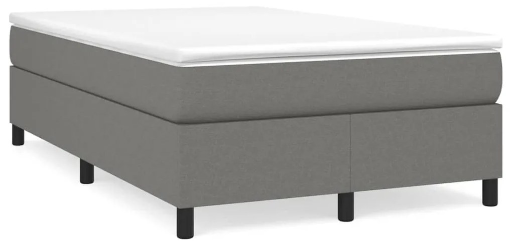 vidaXL Pat box spring cu saltea, gri închis, 120x190 cm, textil
