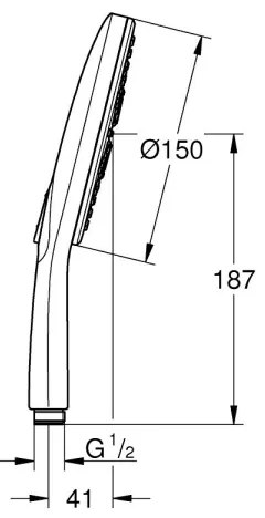 GROHE 26554LS0 - Duș de mână RAINSHOWER SMARTACTIVE 150 mm, alb