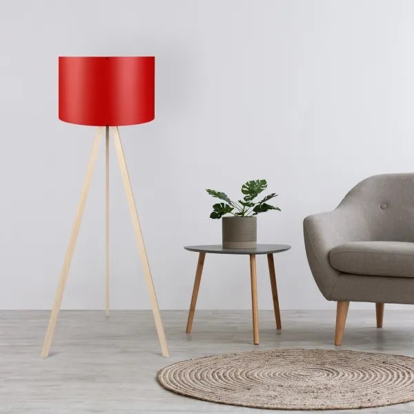 Lampă de podea AYD 1xE27/40W/230V roșie/bej