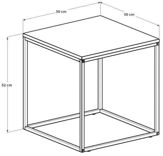 Măsuță de cafea 52x50 cm maro