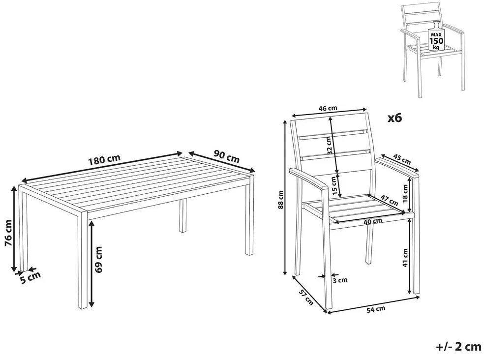 Set mobilier de grădină Valero (lemn deschis) . 1076389