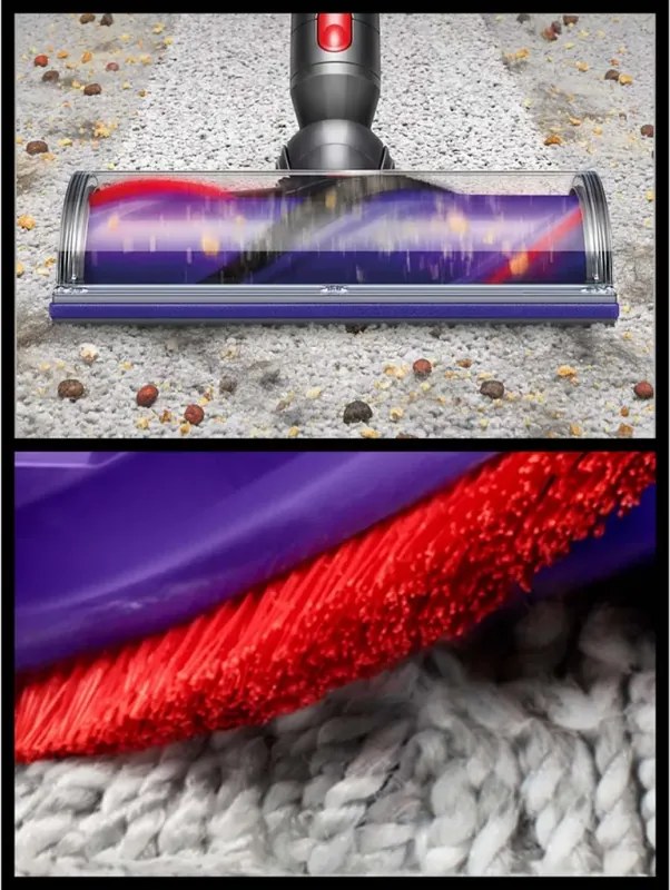 Aspirator vertical Dyson V10 Cyclone Submarine 594446-01, 150AW, 0,76 L, 60 min, uscat/umed, 3 moduri, golire igienică, Root Cyclone™, nichel/turcoaz