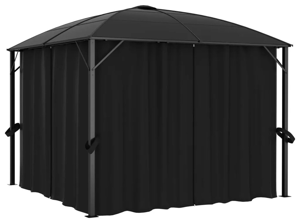 vidaXL Pavilion cu perdele, antracit, 300 x 300 x 265 cm