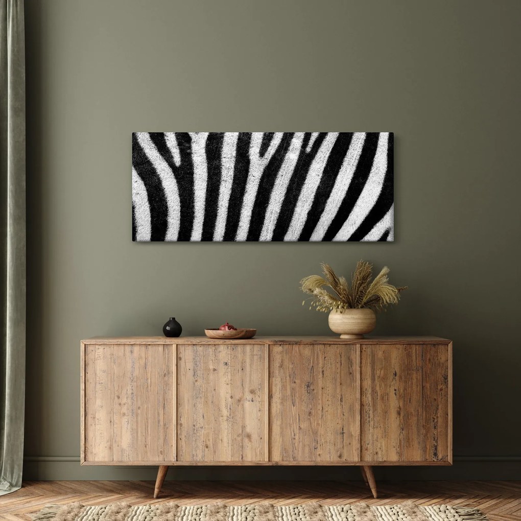 Tablou cu piele de zebră (120x50 cm)