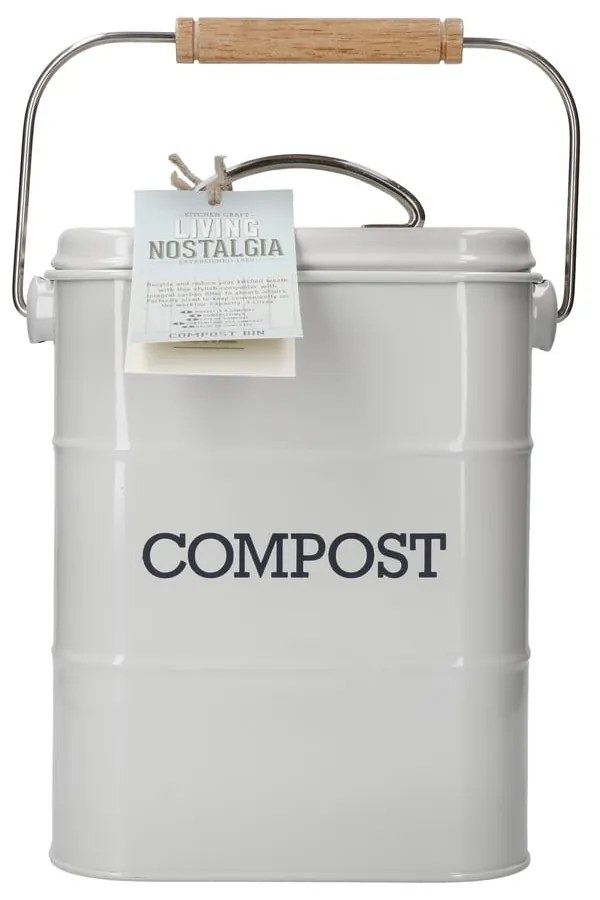 Recipient pentru deșeuri compostabile Kitchen Craft Living Nostalgia, gri, 3 l
