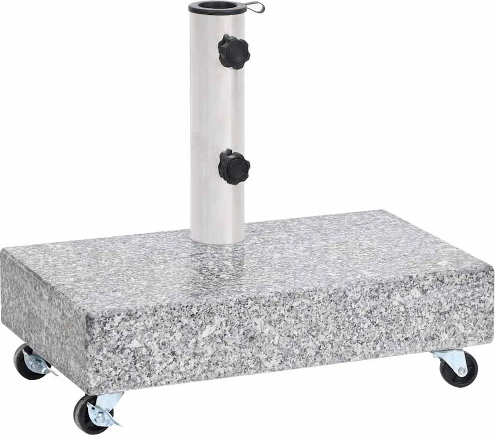 vidaXL Bază pentru umbrelă, gri deschis, 45x25x8,3 cm, granit