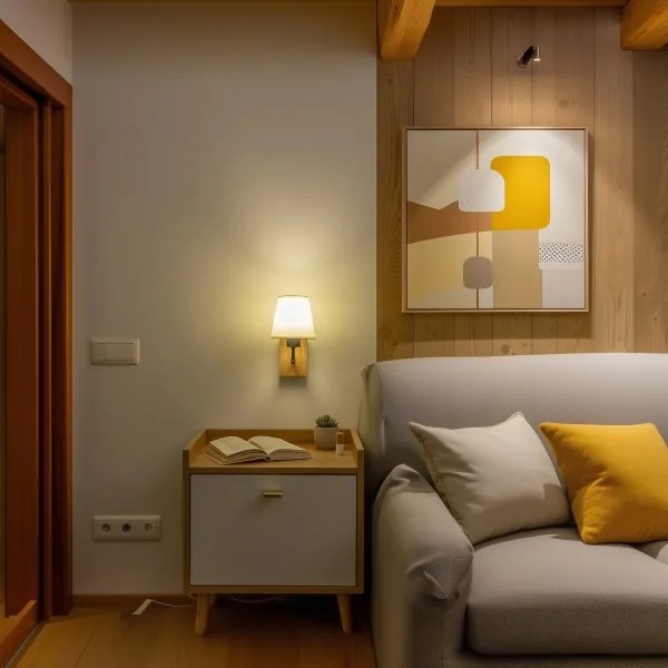 Lampă de perete Brilagi NUBILA WOOD 1xE27/25W/230V stejar/crem