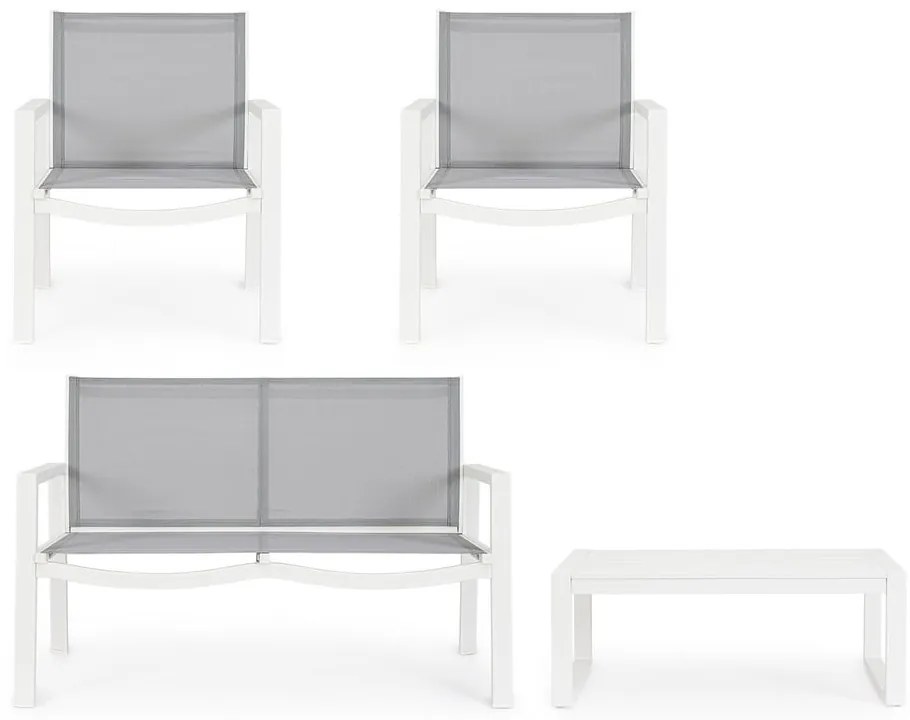 Set mobilier de grădină alb din aluminiu pentru 4 persoane Kallen – Bizzotto