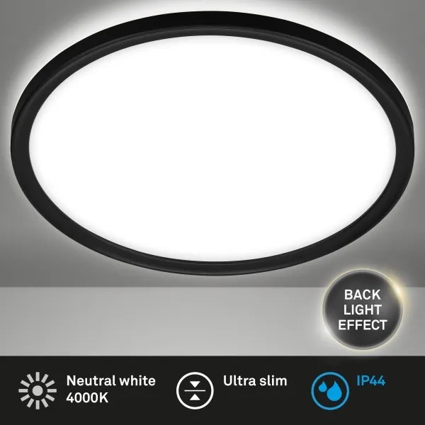 Plafonieră LED pentru baie SLIM LED/19W/230V IP44 negru Briloner 3642-415