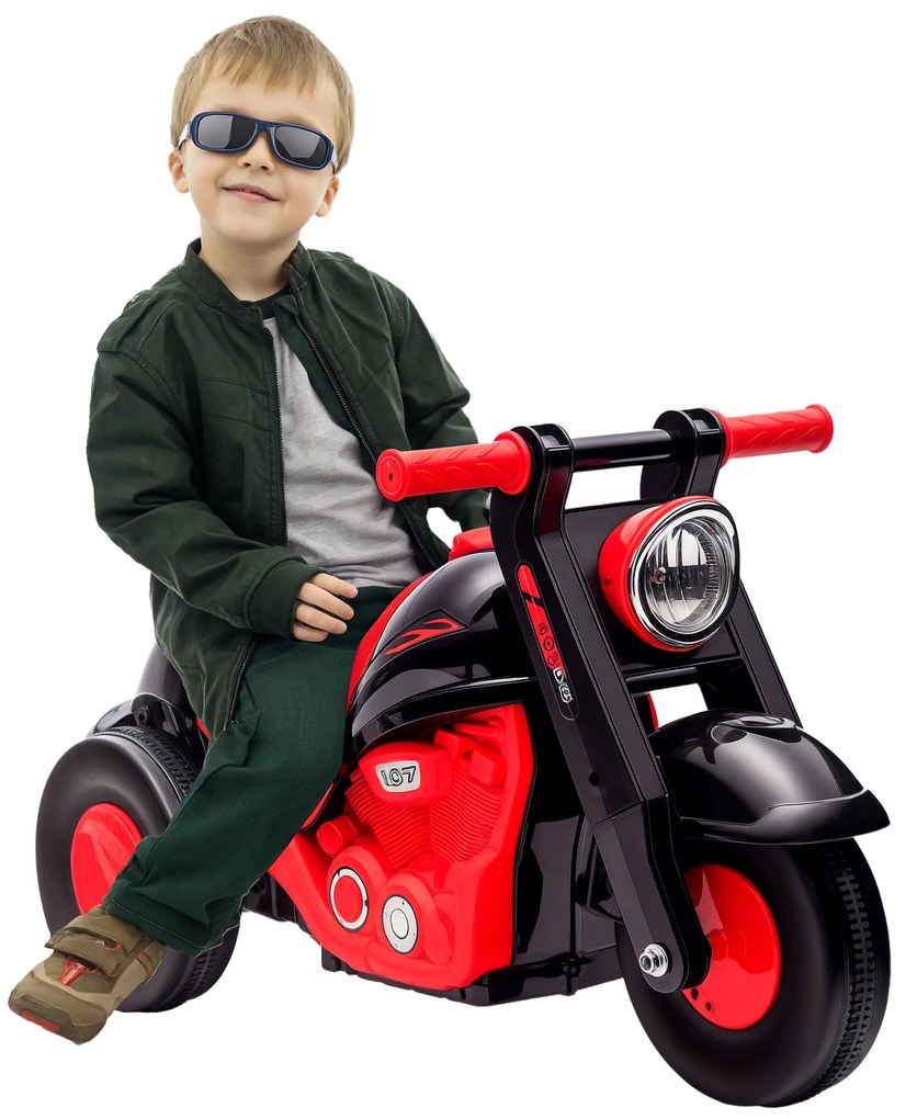 AIYAPLAY Moto portdră pentru copii moto draisienne cu muzică și bule, roti late pentru copii de 2-5 ani 80 x 35,5 x 42 cm negru | Aosom Romania