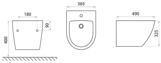 Bideu suspendat, cu fixare ascunsa, alb mozaic, Spectrum Trendi Stone