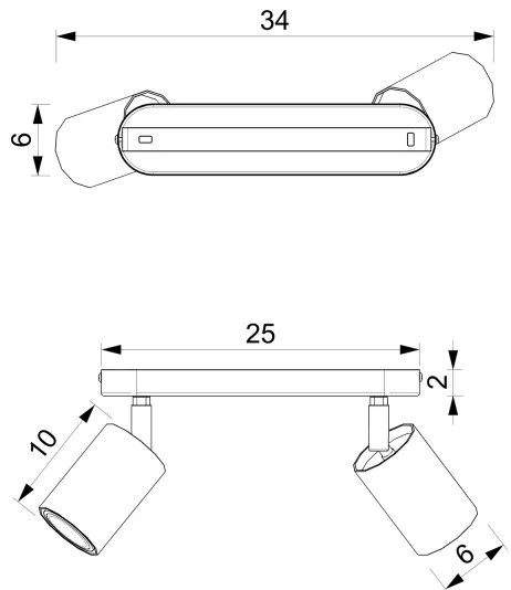 Spot BELLO 2xGU10/8W/230V negru