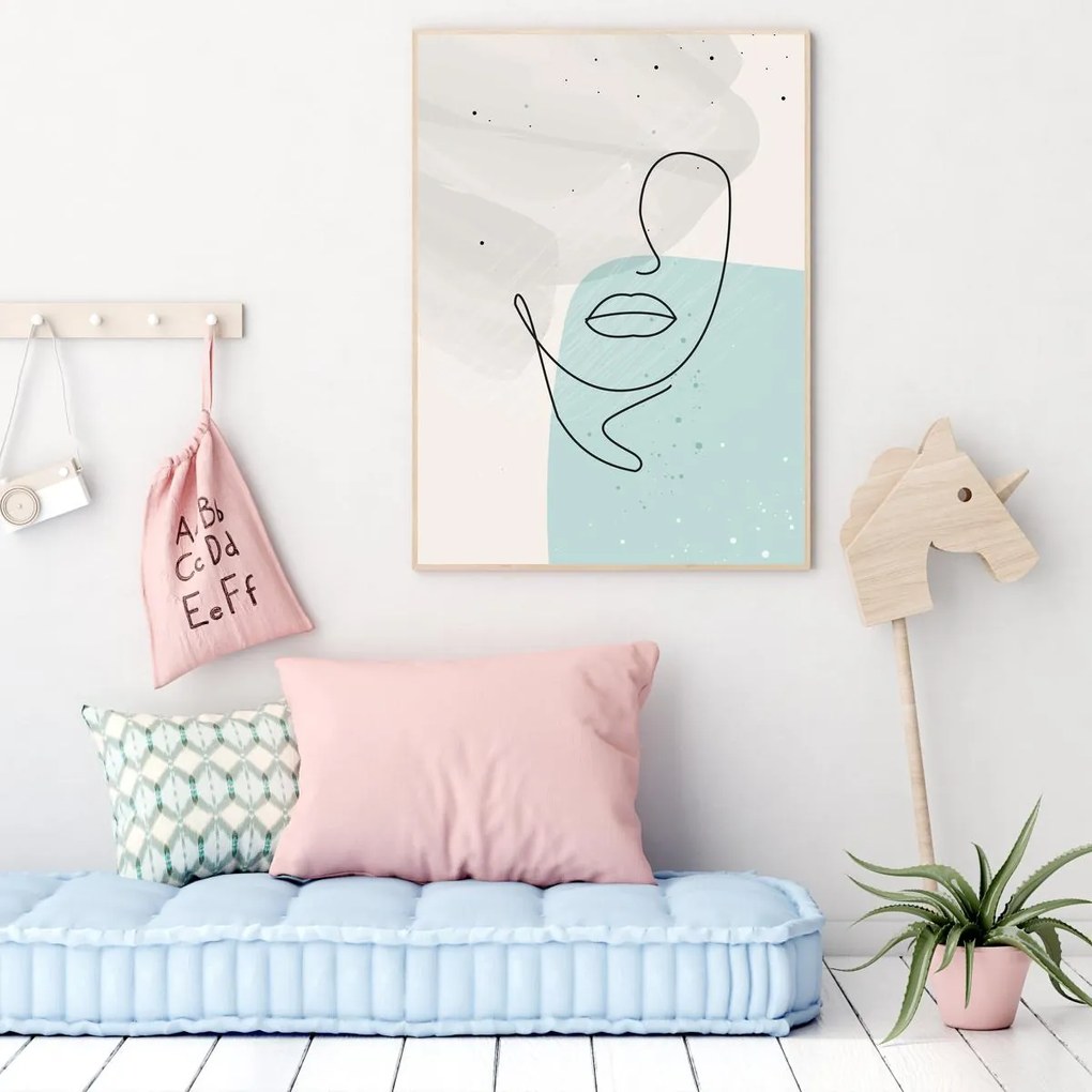 Poster - Abstracție cu fața de femeie (A4)