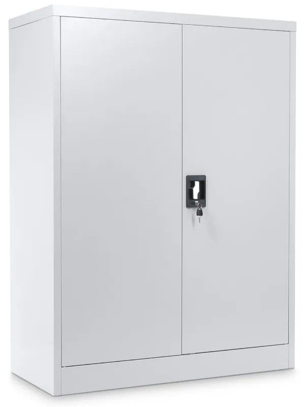 Dulap metalic universal mediu 90 x 40 x 120 cm, încuietoare cilindru, gri deschis - ral 7035