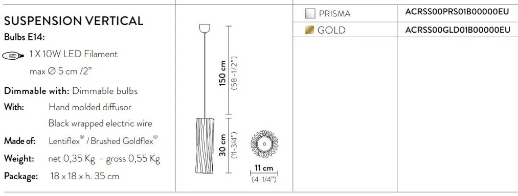 Pendul design Art Deco realizat manual Accordeon Vertical Prisma