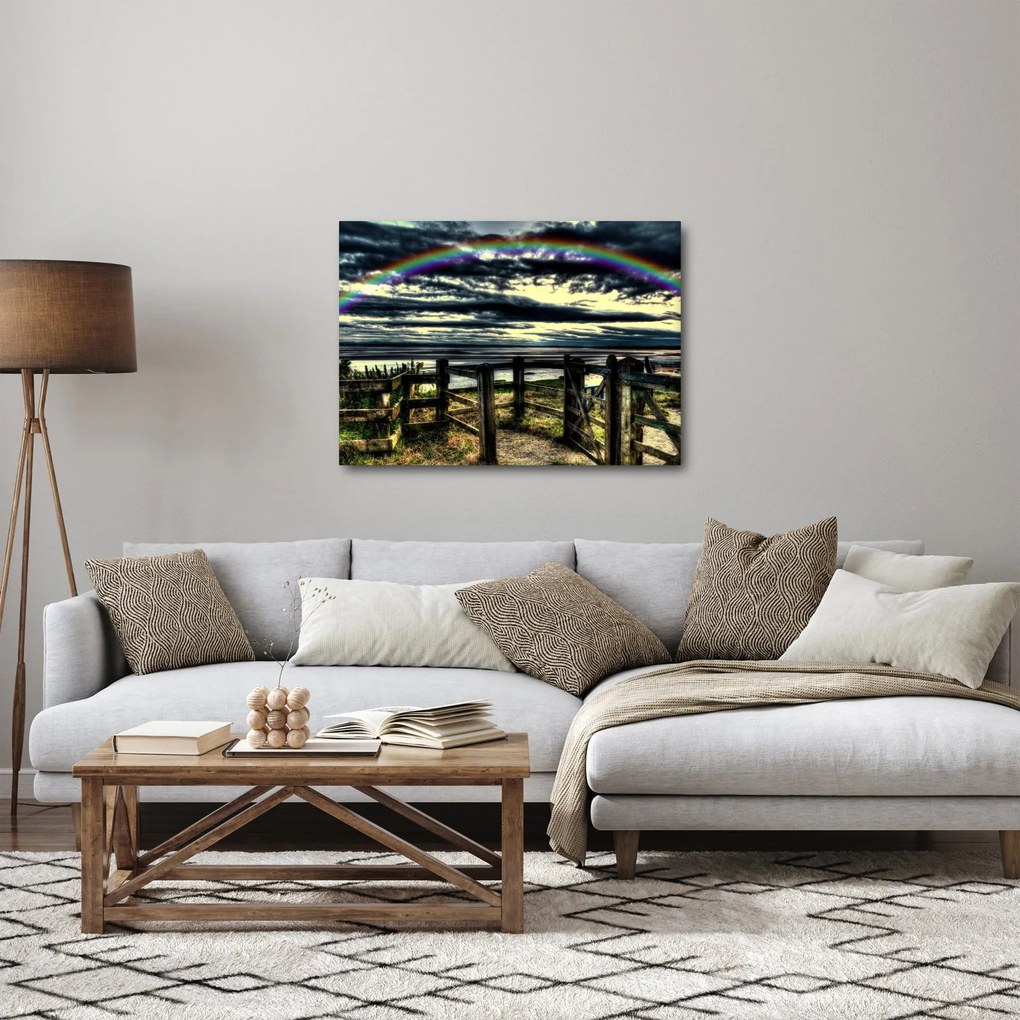 Tablou cu curcubeu deasupa mării (70x50 cm)