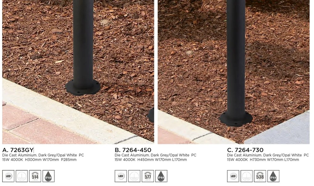 Stalp LED pentru iluminat exterior modern OUTDOOR H-73cm 7264-730 SRT