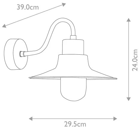 Aplică de exterior SHELDON 1xE27/100W/230V IP44 turcoaz Elstead