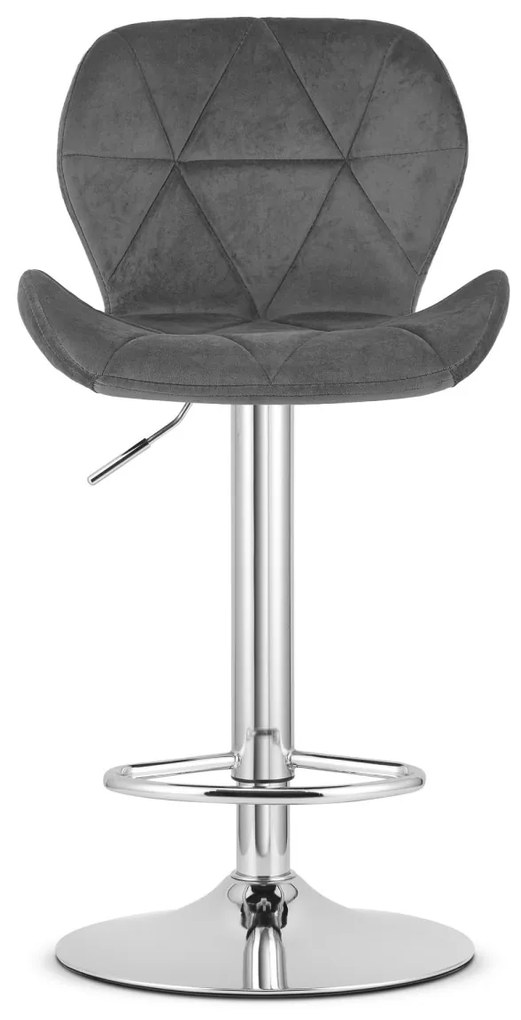 Scaun de bar WEST VELVET, gri