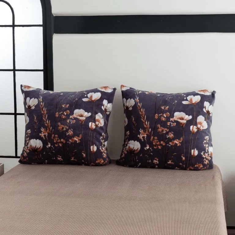 Fata de perna reversibila DUO SENSE ARVENA 45x45 cm microplus/flanel, gri inchis